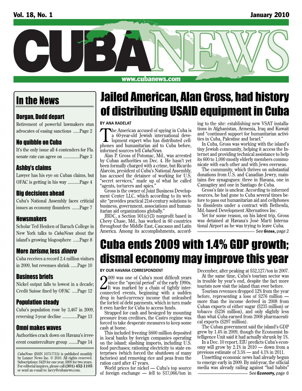 Cuba Ends 2009 with 1.4% GDP Growth; Dismal Economy May