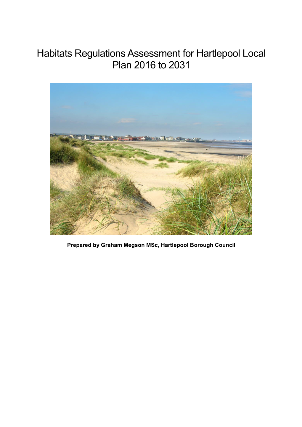Hartlepool Local Plan Habitats Regulations