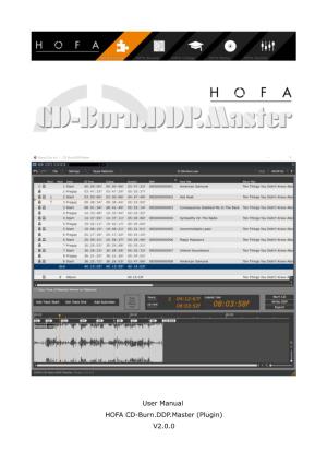User Manual HOFA CD-Burn.DDP.Master (Plugin) V2.0.0