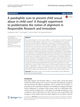 A Paedophile Scan to Prevent Child Sexual Abuse in Child Care? A