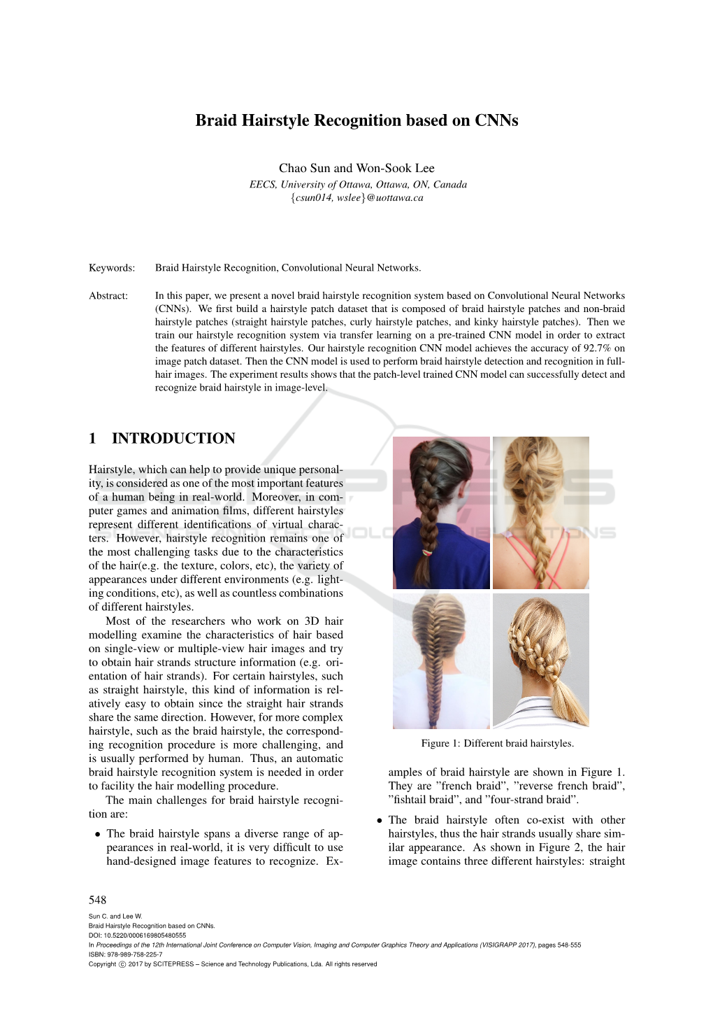 Braid Hairstyle Recognition Based on Cnns