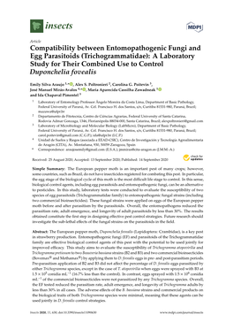 (Trichogrammatidae): a Laboratory Study for Their Combined Use to Control Duponchelia Fovealis