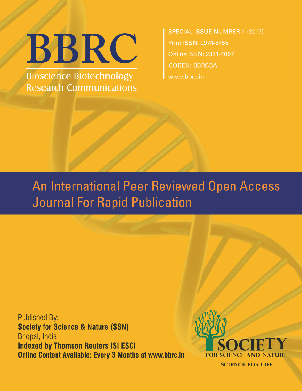 An International Peer Reviewed Open Access Journal for Rapid Publication Registered with the Registrar of Newspapers for India Under Reg