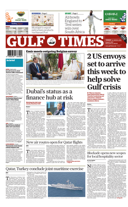 2 US Envoys Set to Arrive This Week to Help Solve Gulf Crisis
