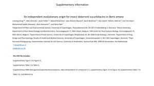 Supplementary Information an Independent Evolutionary Origin For