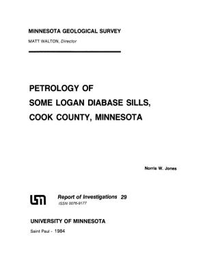 Petrology of Some Logan Diabase Sills, Cook County, Minnesota