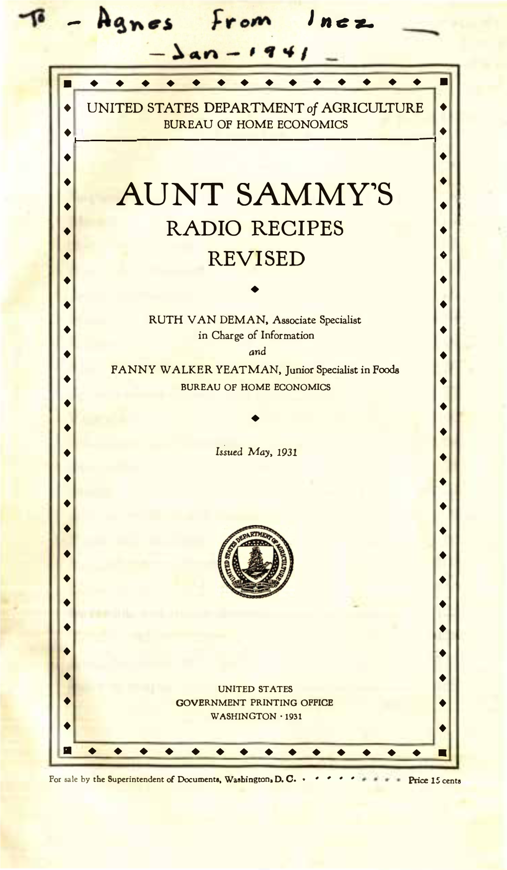 Aunt Sammy's Radio Recipes Revised