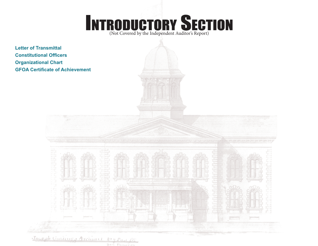 INTRODUCTORY SECTION (Not Covered by the Independent Auditor's Report)