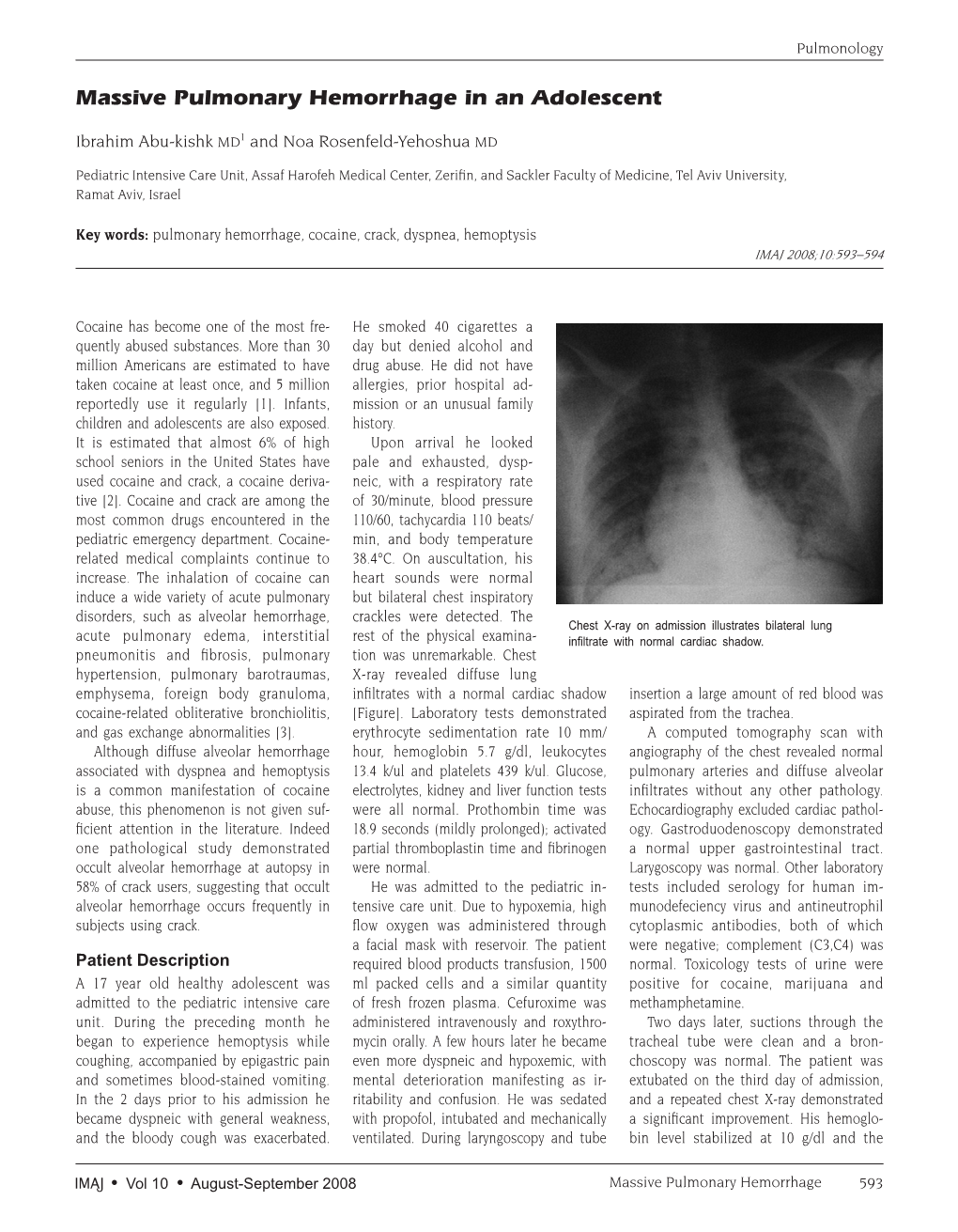 Massive Pulmonary Hemorrhage in an Adolescent