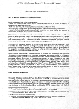 LANGUAL in the European Context/ 17 December 1991 / Page 1 LANG
