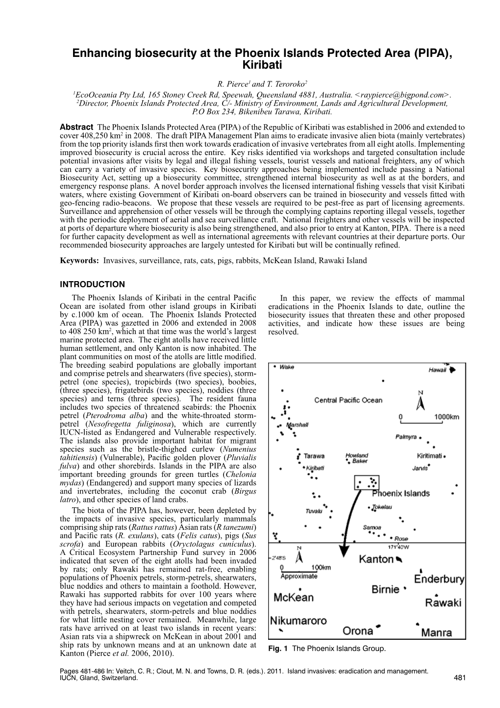 Enhancing Biosecurity at the Phoenix Islands Protected Area (PIPA), Kiribati