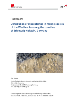 Distribution of Microplastics in Marine Species of the Wadden Sea Along the Coastline of Schleswig-Holstein, Germany