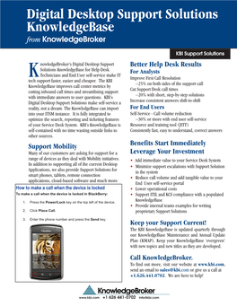 Knowledgebroker's Digital Desktop Support Solutions Knowledgebase