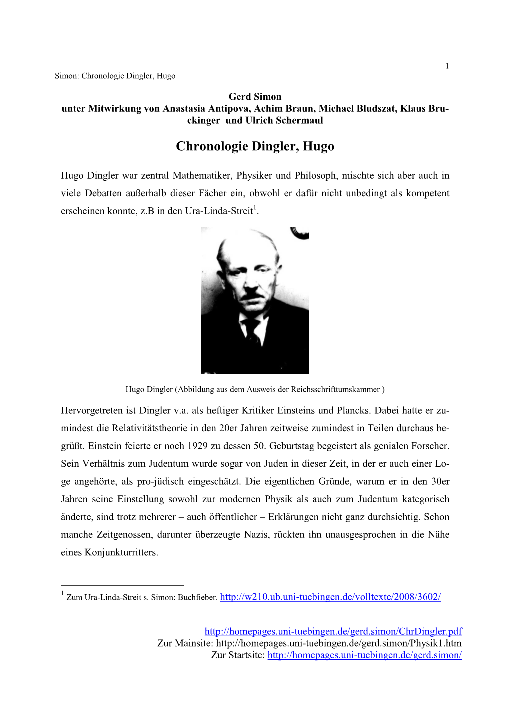 Chronologie Dingler, Hugo (PDF)