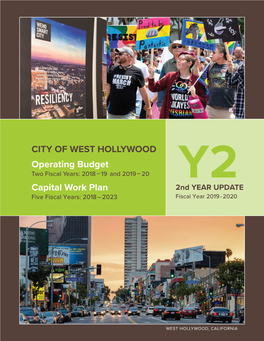 CITY of WEST HOLLYWOOD Operating Budget Capital Work Plan