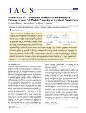 Identification of a Thioesterase Bottleneck in the Pikromycin Pathway Through Full-Module Processing of Unnatural Pentaketides