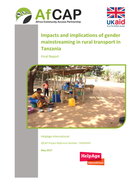 Impacts and Implications of Gender Mainstreaming in Rural Transport in Tanzania Final Report