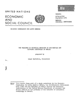SOCIAL COUNCIL Mtniiiimhiuhhmtiimiiitniiiimiriiuniiitriiiiiiiftihiu ECONOMIC COMMISSION Î0R LATIN AMERICA