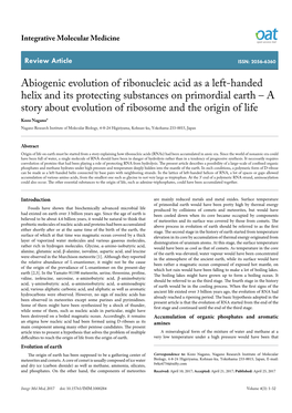 Abiogenic Evolution of Ribonucleic Acid As a Left