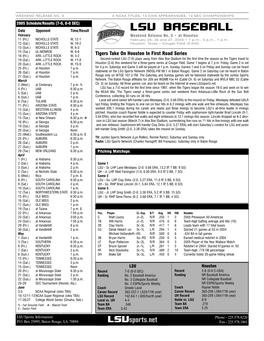 LSU Vs. Houston Game Notes 2.25.05.Qxd