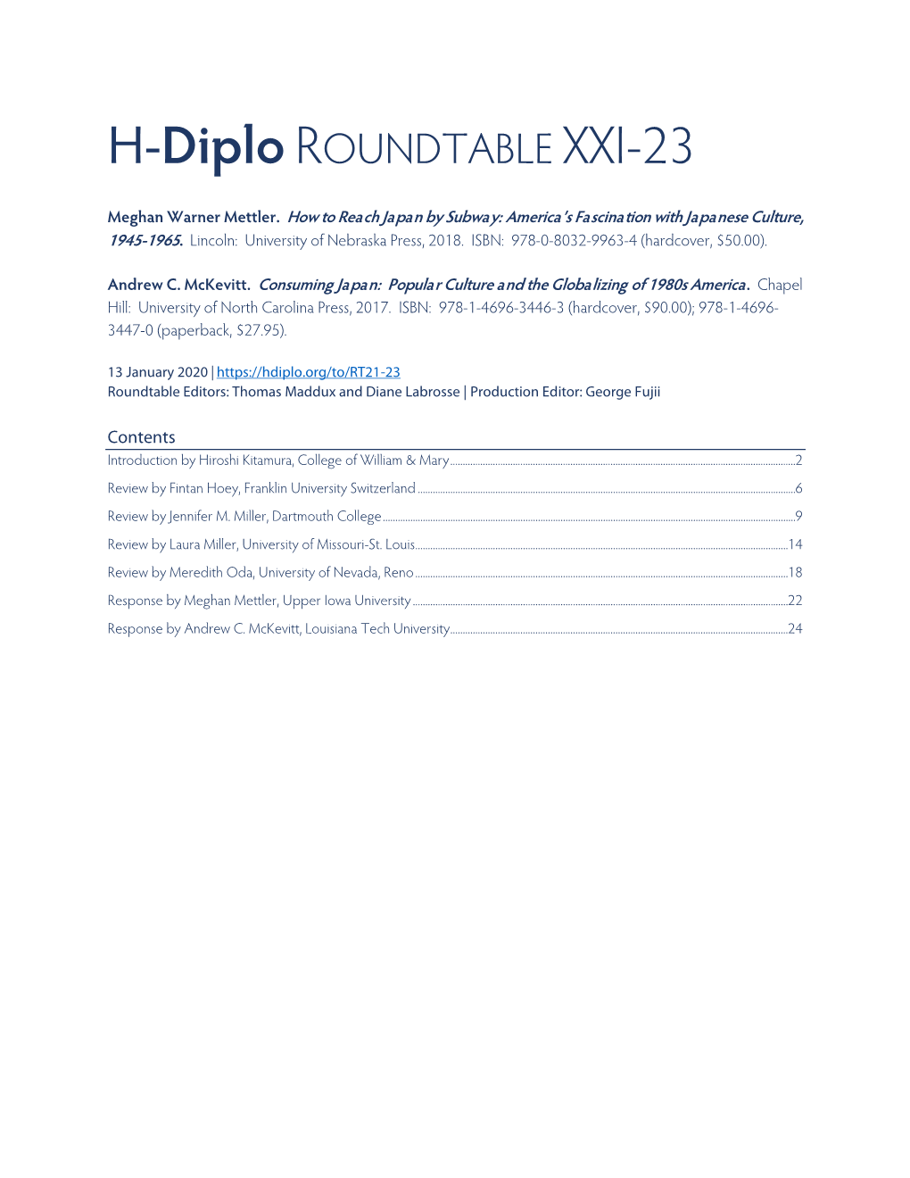 H-Diplo ROUNDTABLE XXI-23