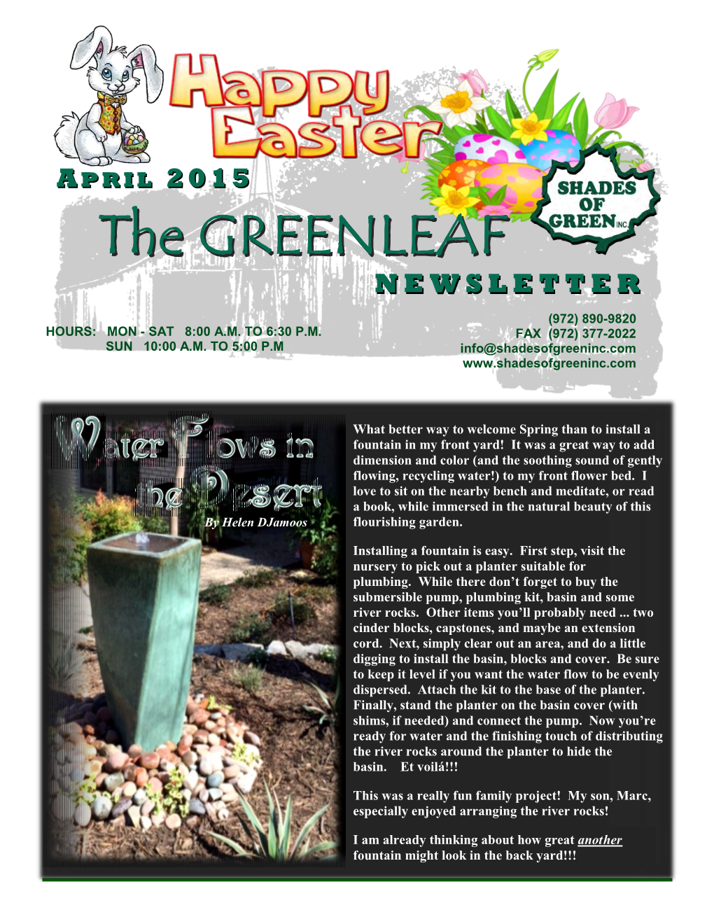 The GREENLEAFGREENLEAF NEWSLETTERNEWSLETTER