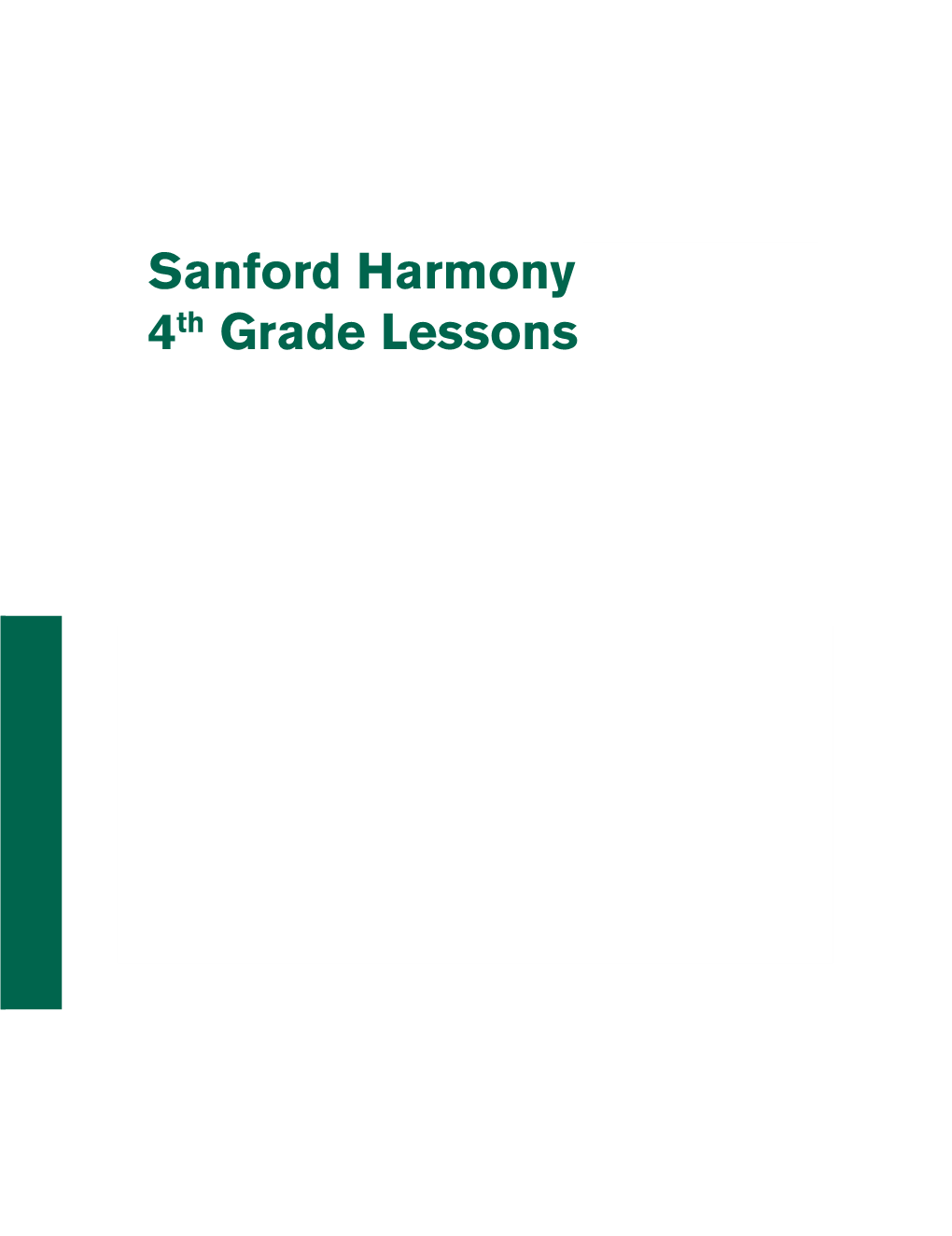 Sanford Harmony Program 4Th Grade Lessons