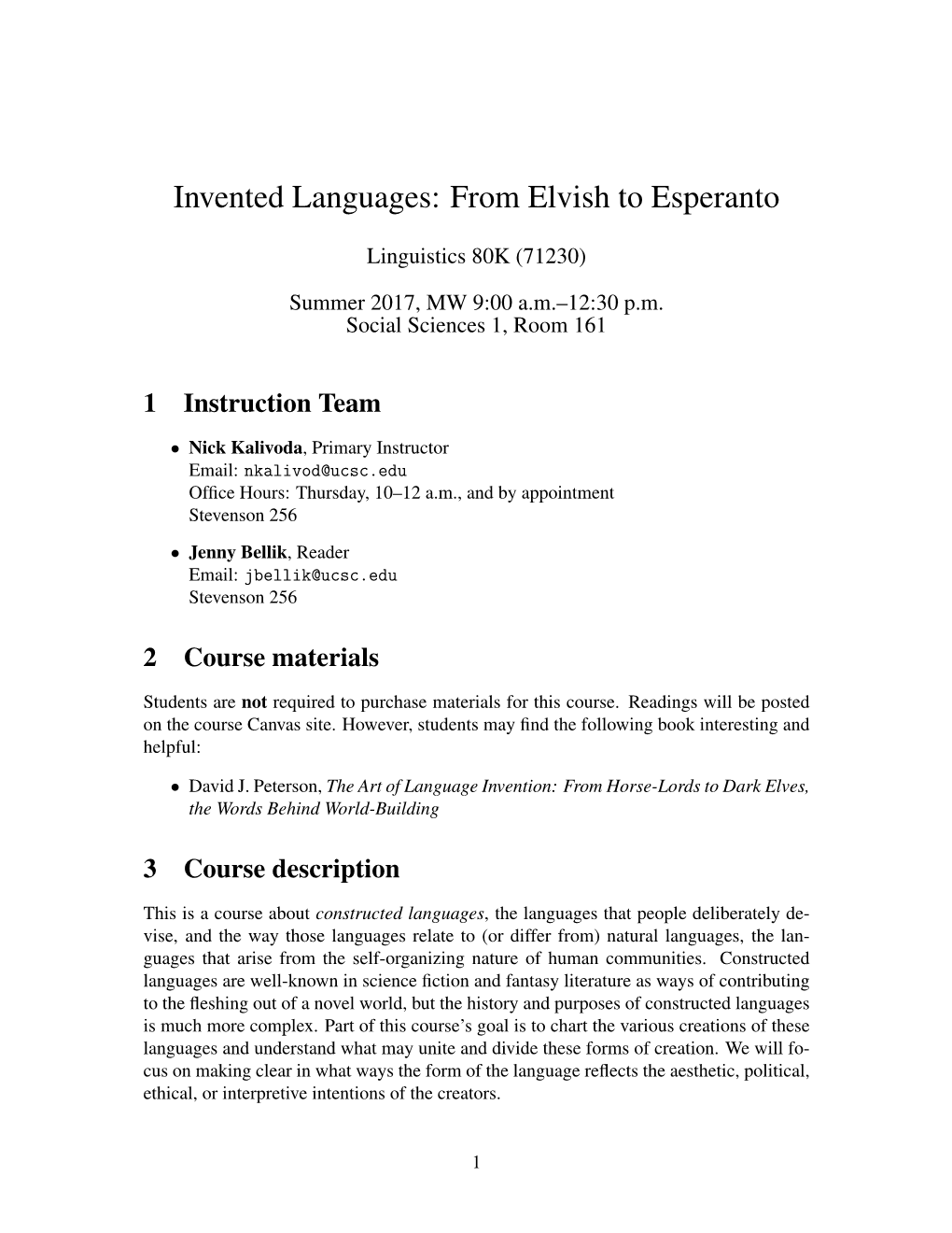 Invented Languages: from Elvish to Esperanto