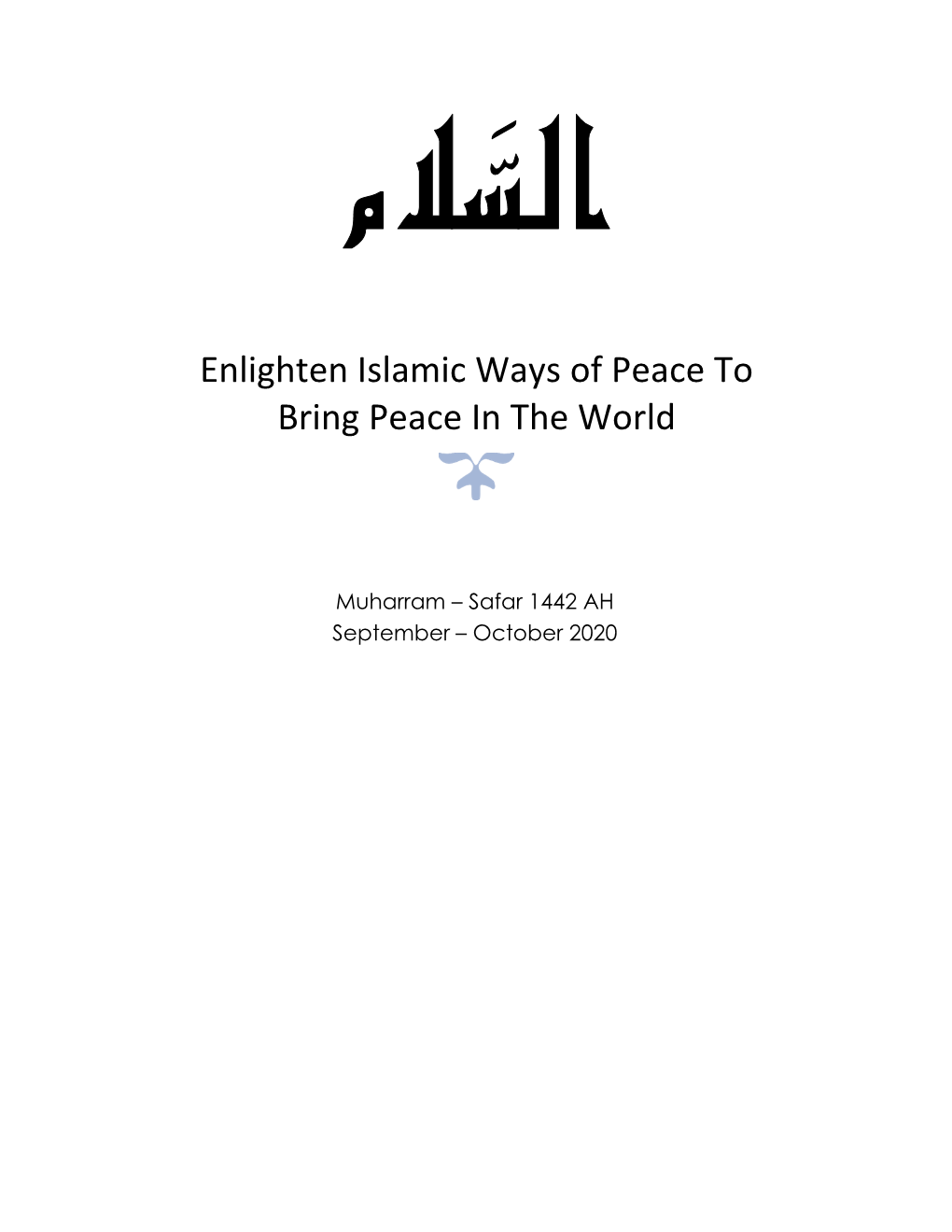 Ways of Peace to Bring Peace in the World
