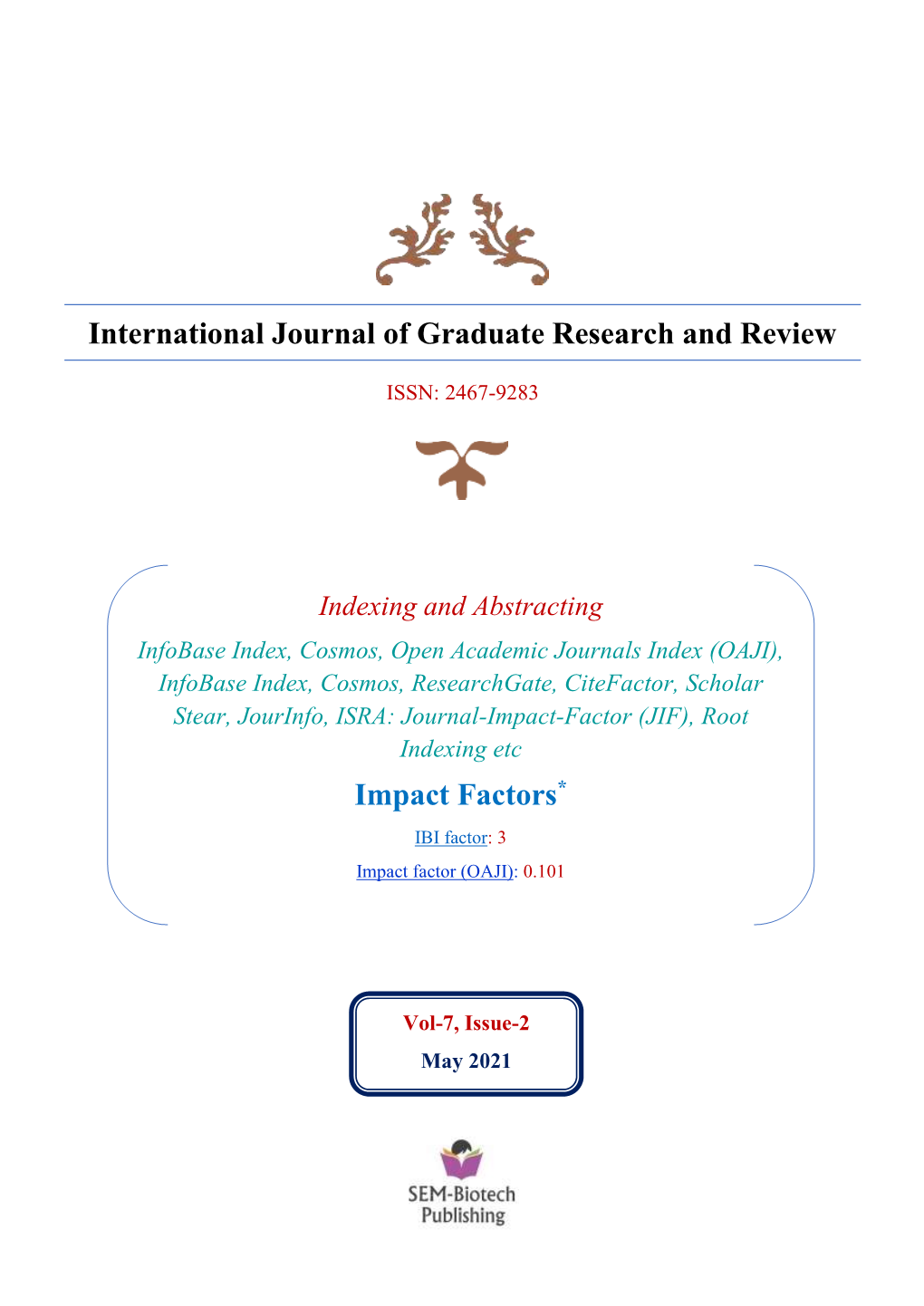 International Journal of Graduate Research and Review