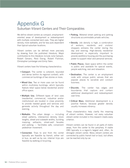 Appendix G Suburban Vibrant Centers and Their Comparables