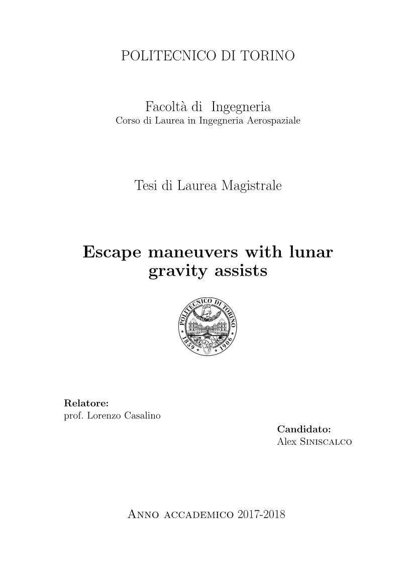 Escape Maneuvers with Lunar Gravity Assists