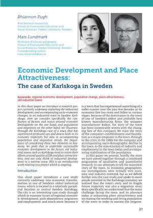 Economic Development and Place Attractiveness: the Case of Karlskoga in Sweden