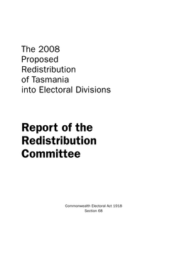 Report of the Redistribution Committee