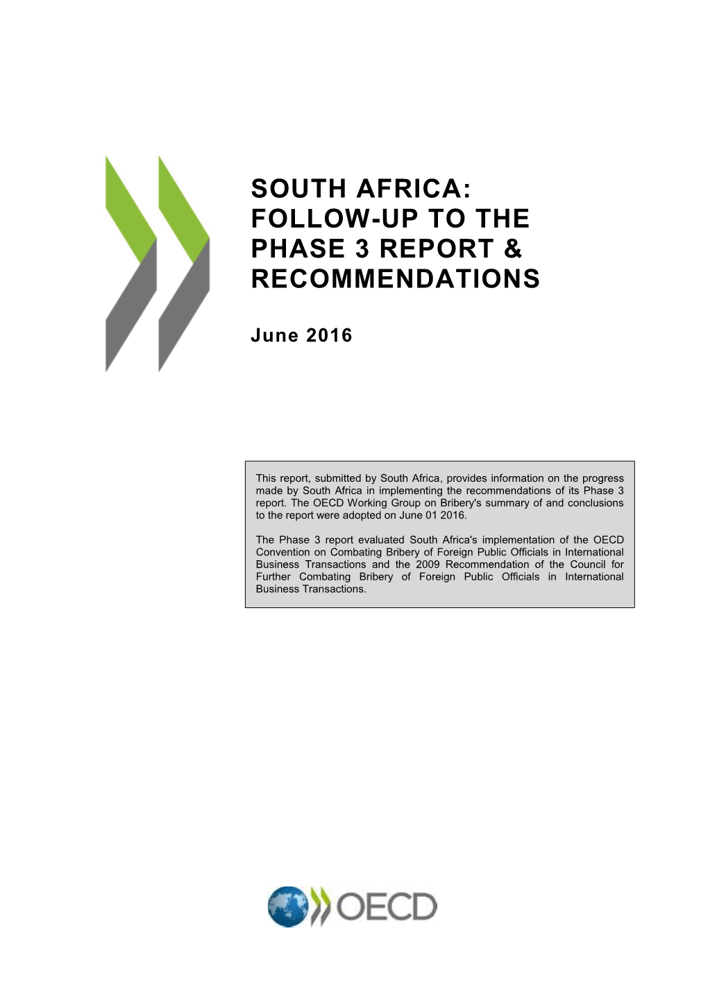 South Africa : Follow-Up to the Phase 3 Report &