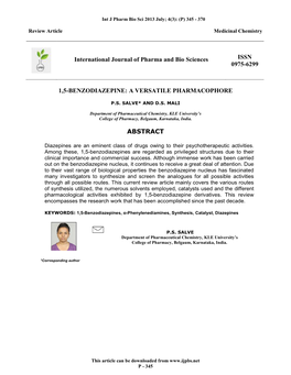 International Journal of Pharma and Bio Sciences ISSN 0975-6299 1,5