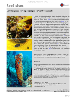 Cowries Graze Verongid Sponges on Caribbean Reefs
