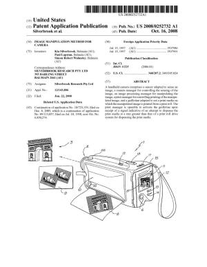 (12) Patent Application Publication (10) Pub. No.: US 2008/0252732 A1 Silverbrook Et Al
