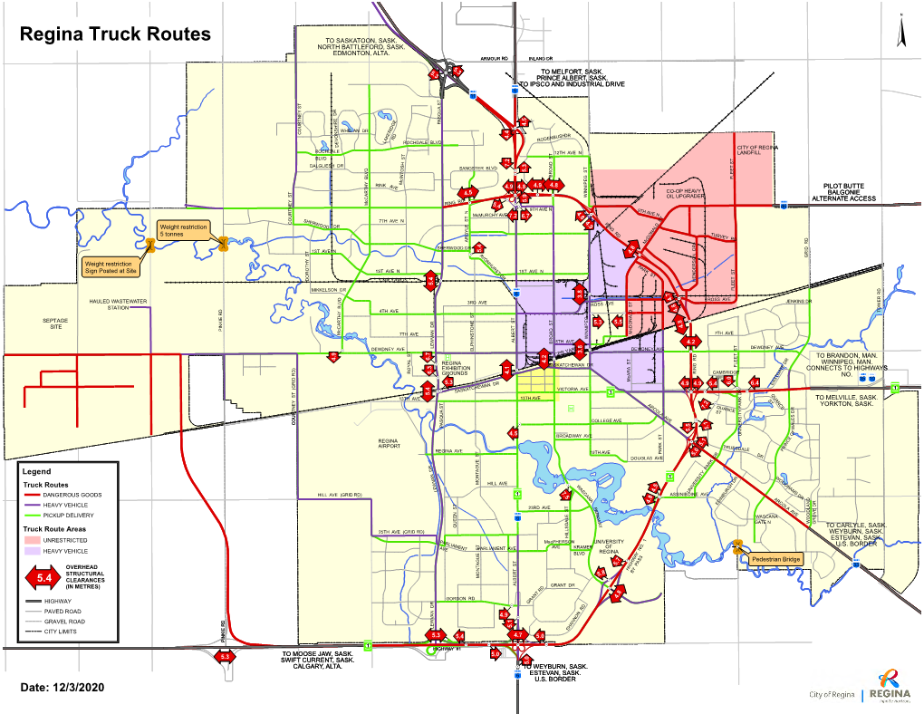 Truck Routes to SASKATOON, SASK