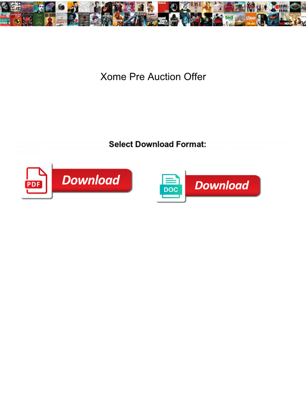 Xome Pre Auction Offer