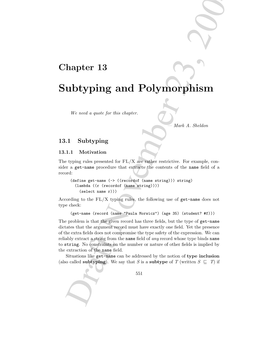 Subtyping and Polymorphism
