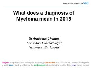 What Does a Diagnosis of Myeloma Mean in 2015