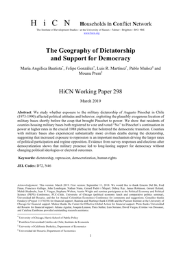 The Geography of Dictatorship and Support for Democracy