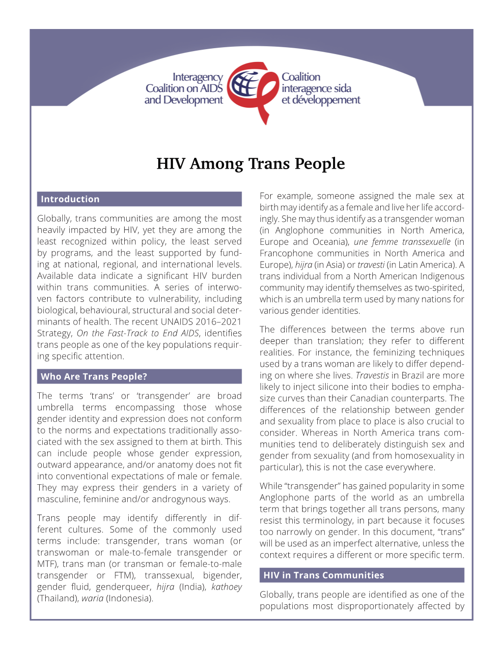 HIV Among Trans People