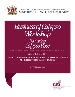 Business of Calypso Workshop
