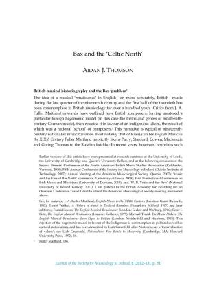 Bax and the 'Celtic North' AIDAN J. THOMSON