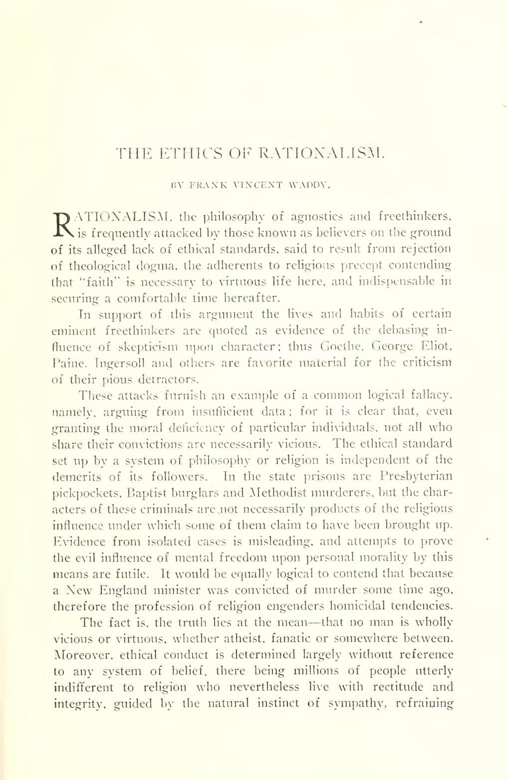 The Ethics of Rationalism. 639