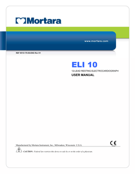 Eli 10 12-Lead Resting Electrocardiograph User Manual