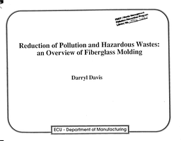 Reduction of Pollution and Hazardous Wastes: an Overview of Fiberglass Molding