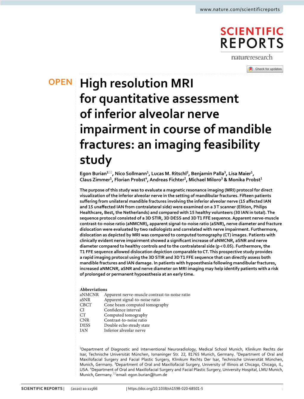 High Resolution MRI for Quantitative Assessment of Inferior Alveolar ...